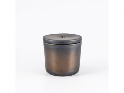 Keramický popelníček, nádoba na nedopalky - mosaz - mat