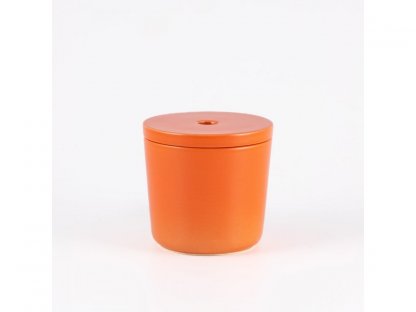 Keramický popolník, nádoba na cigaretové ohorky - oranžová - matná