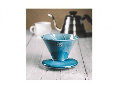 Keramický překapávač na kávu - dripper - modrý