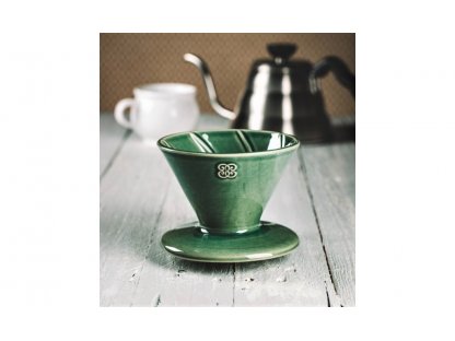 Keramický překapávač na kávu - dripper - olivový
