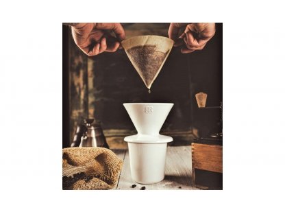 Keramický odkvapkávač kávy - odkvapkávač - olivový