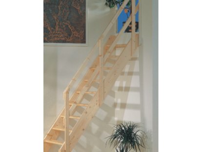 Mlynářské dřevěné schody rovné - smrk - B.