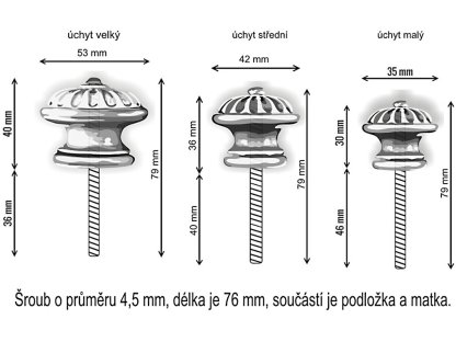 Porcelánový úchyt - hořčicová sedmikráska