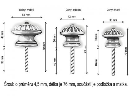 Porcelánová rukoväť - svetlozelená sedmokráska