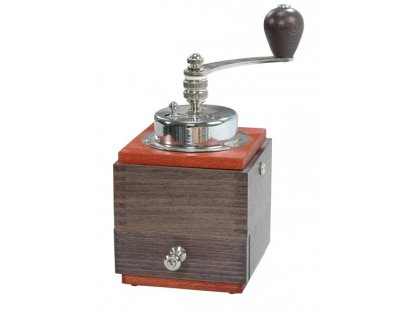 Ruční mlýnek na kávu dřevěný, 1945 losos/wenge, 20x10x10 cm