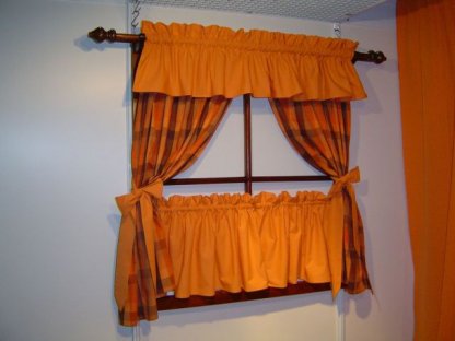 Závěs a záclonka do okna Zbyněk+oranž, 100x110 cm