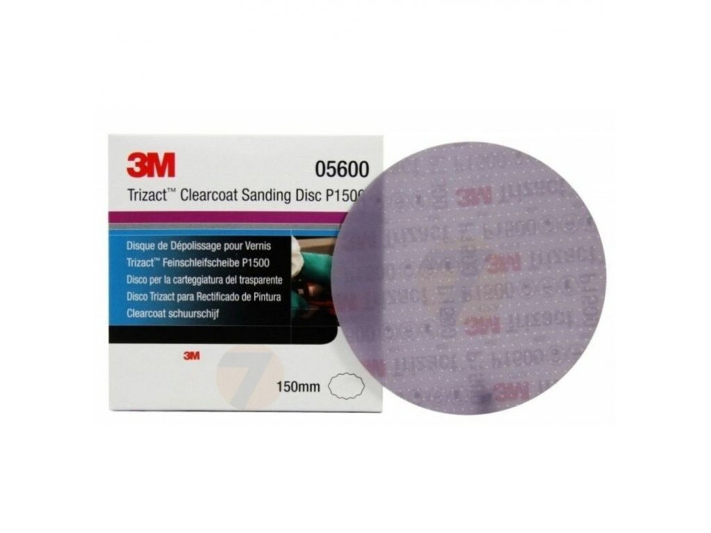 3M Trizact 02088 P1500 Grit 6 Inch Hookit Clear Coat Sanding Discs (4 Pack)