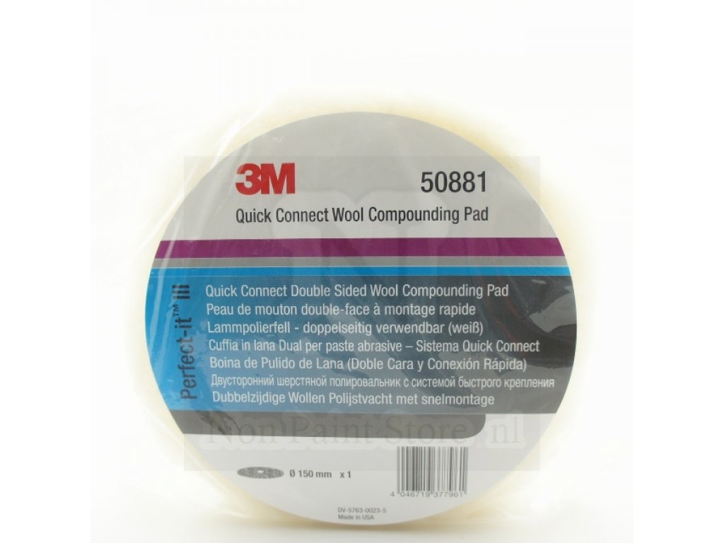 3M 50881 Quick Connect Wool Compounding Pad Double Sides
