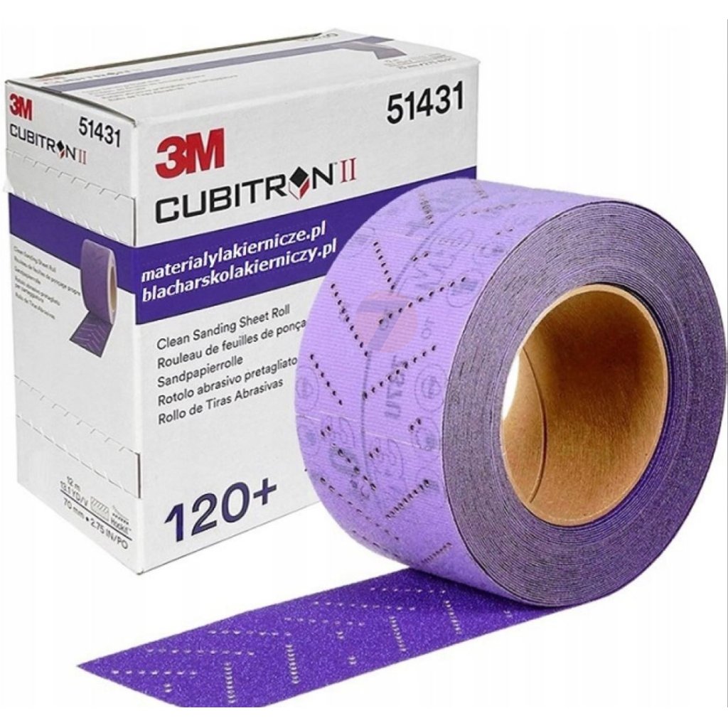3M Cubitron II Hookit tisztító csiszolótekercs 737U, 70 mm x 12 m, többlyukú, P80 szemcseméret, 51430