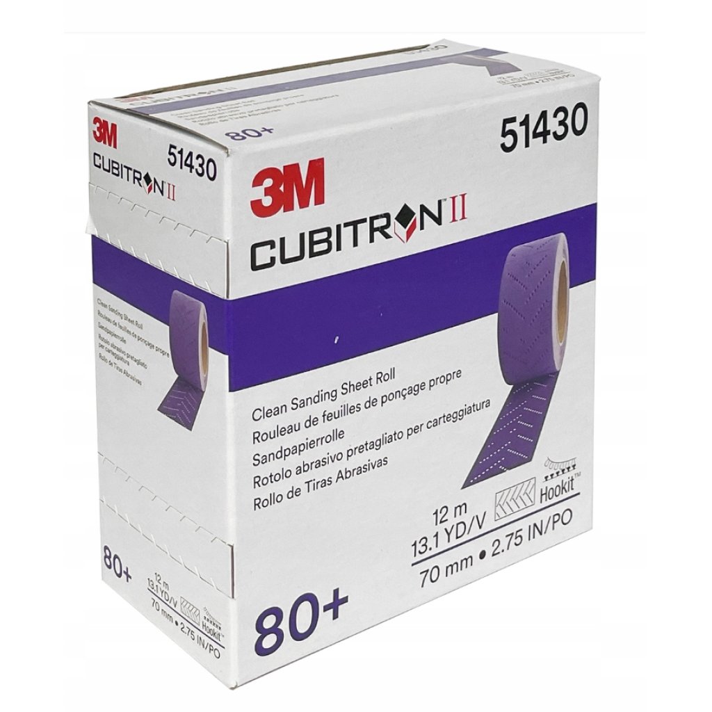 3M Cubitron II Hookit tisztító csiszolótekercs 737U, 70 mm x 12 m, többlyukú, P80 szemcseméret, 51430
