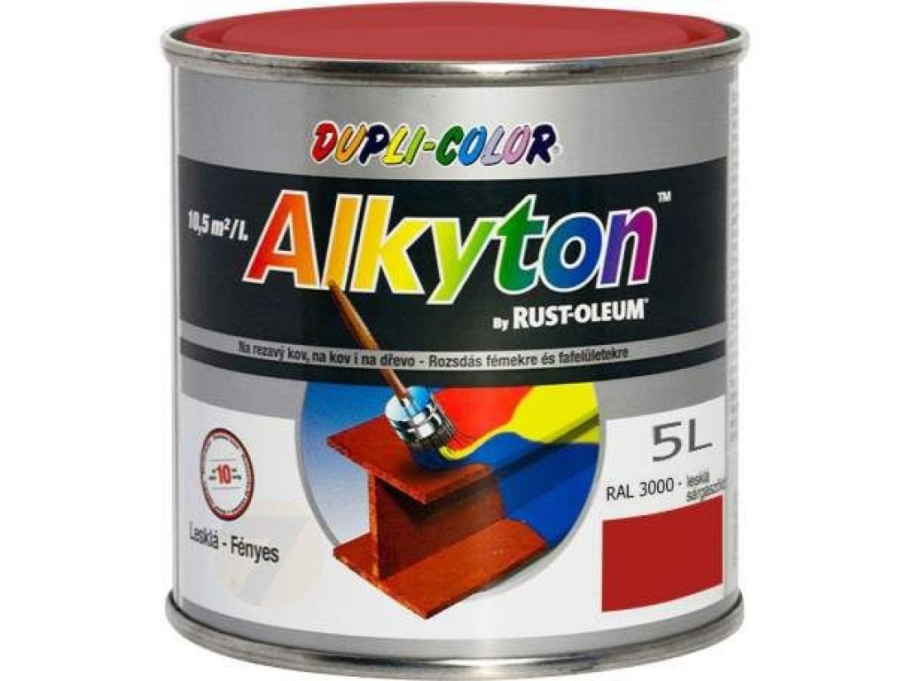 Alkyton RAL 3000 fiery red Rust Protection Paint  2500ml