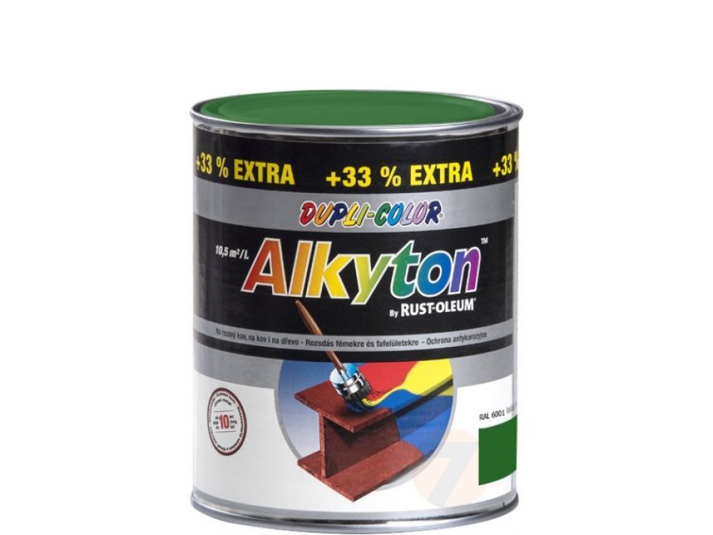 Alkyton RAL 6001 Smaragdová zelená antikorozní lesklá barva 0,25L