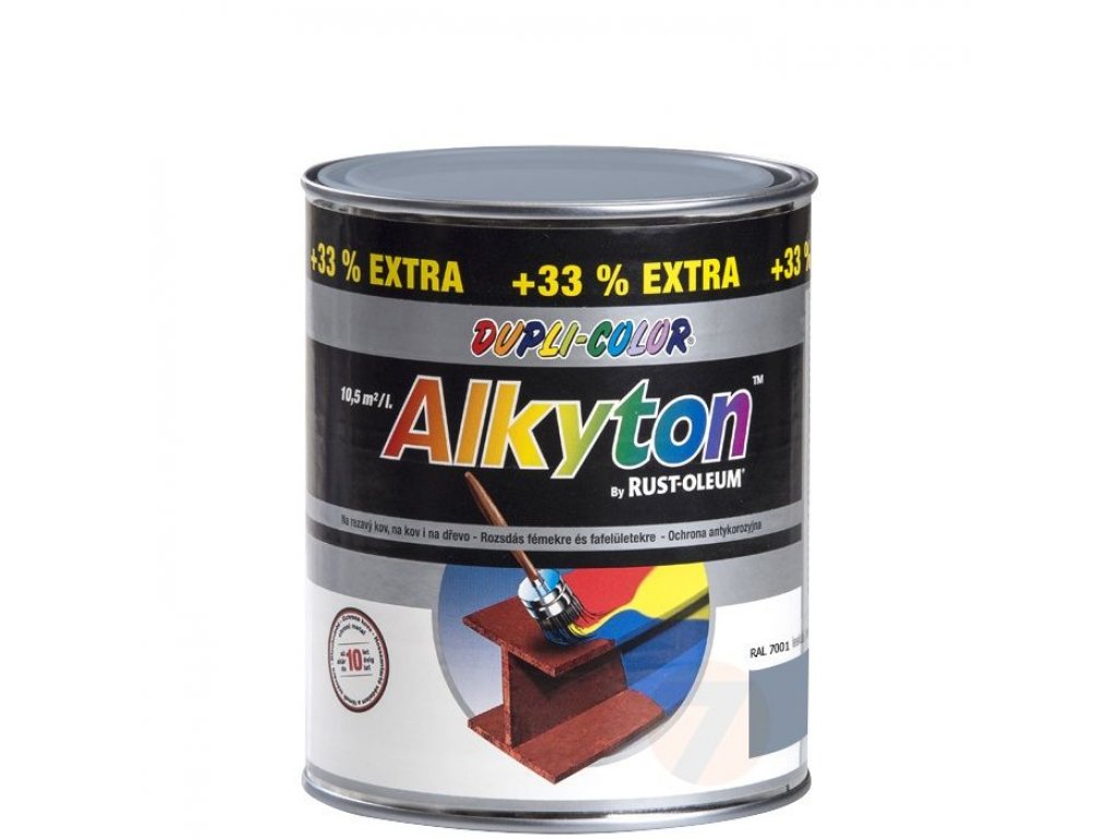 Alkyton RAL 7001 stříbrošedá polomat 0,75L