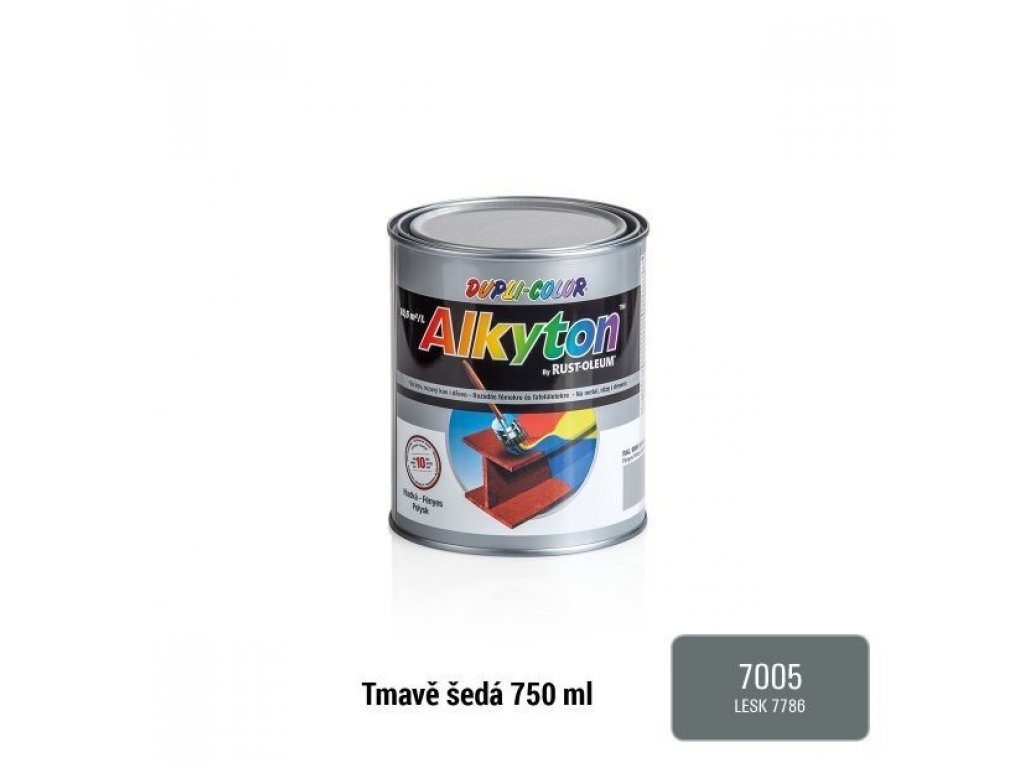 Alkyton RAL 7005 antikorozní šedá lesklá barva 0,75 L