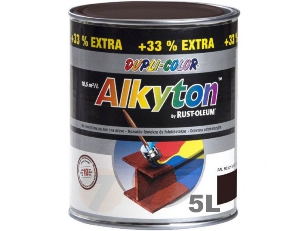 Alkyton RAL 8017 čokoládová hnědá 5 L lesk