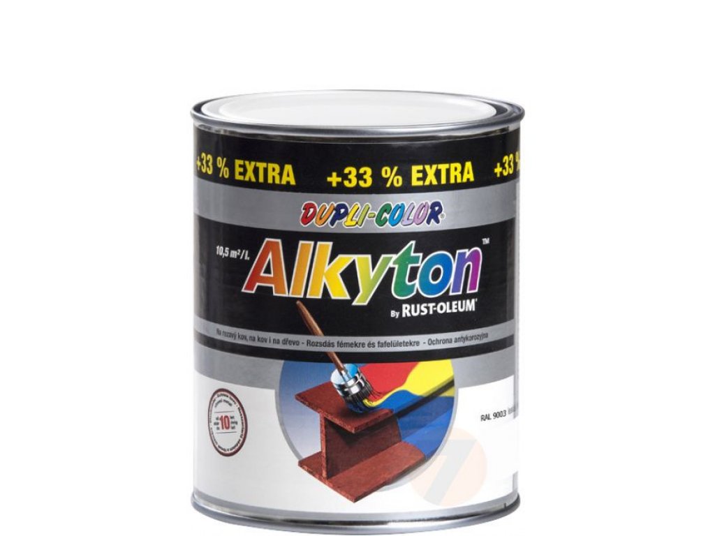 Alkyton RAL 9003 Signální antikorozní lesklá bílá barva 0,25L