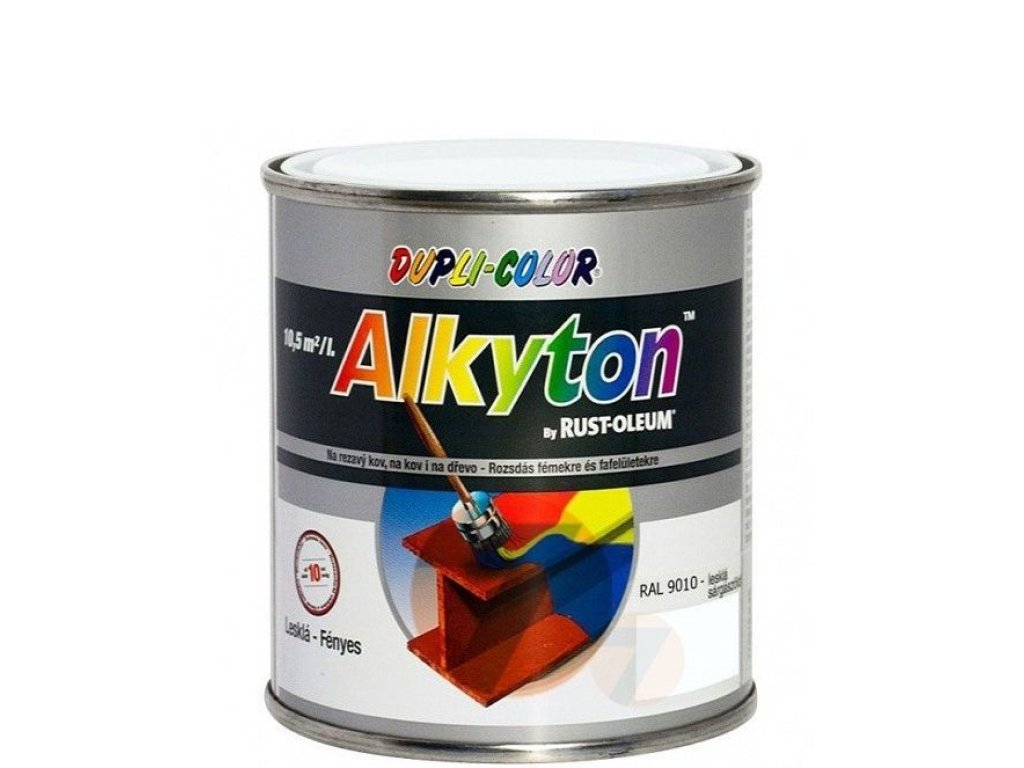 Alkyton RAL 9010 bílá antikorozní lesklá barva 0,25L