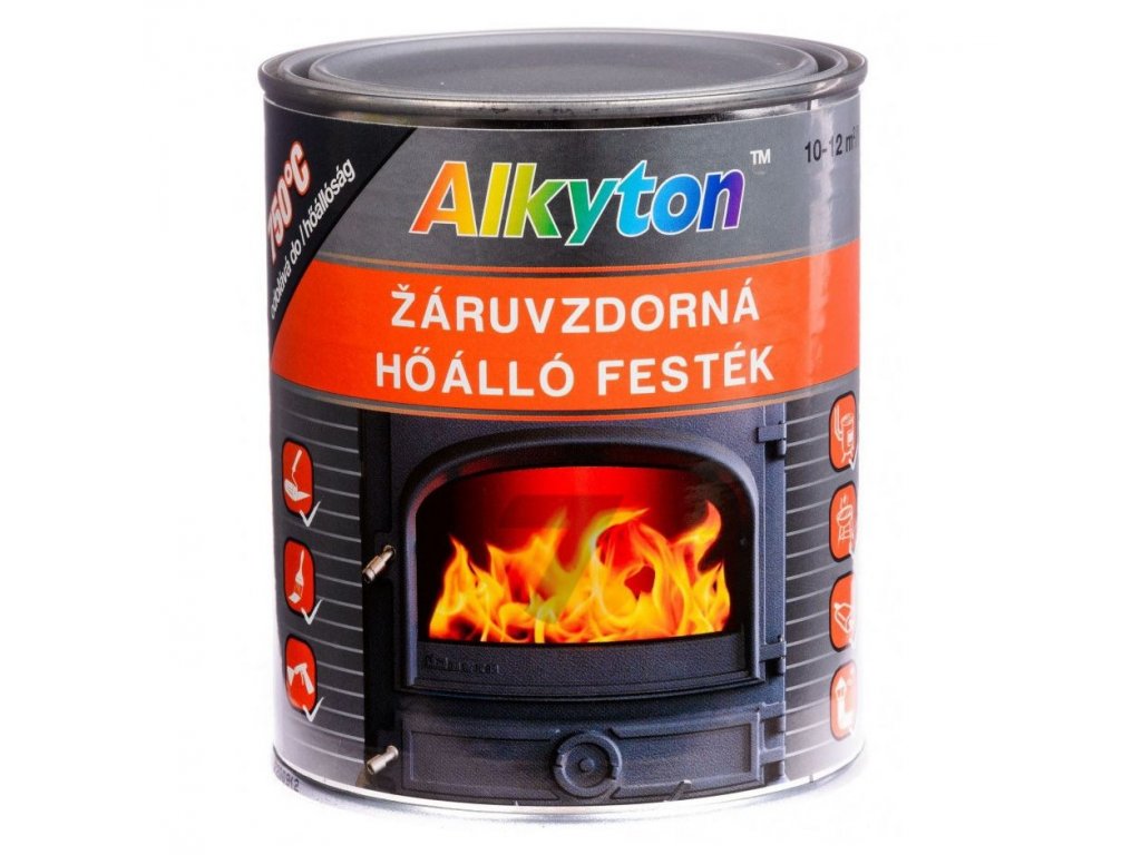 Alkyton Pintura plateada resistente al calor 750 ml