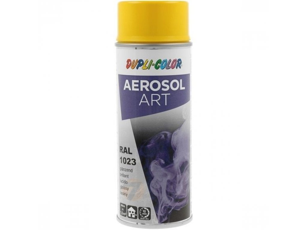 Dupli Color ART RAL 1023 pintura en aerosol brillante Amarillo tráfico 400 ml
