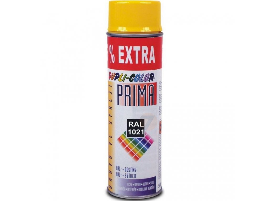 Dupli-Color Prima RAL 1021 żółta błyszcząca farba w sprayu 500 ml