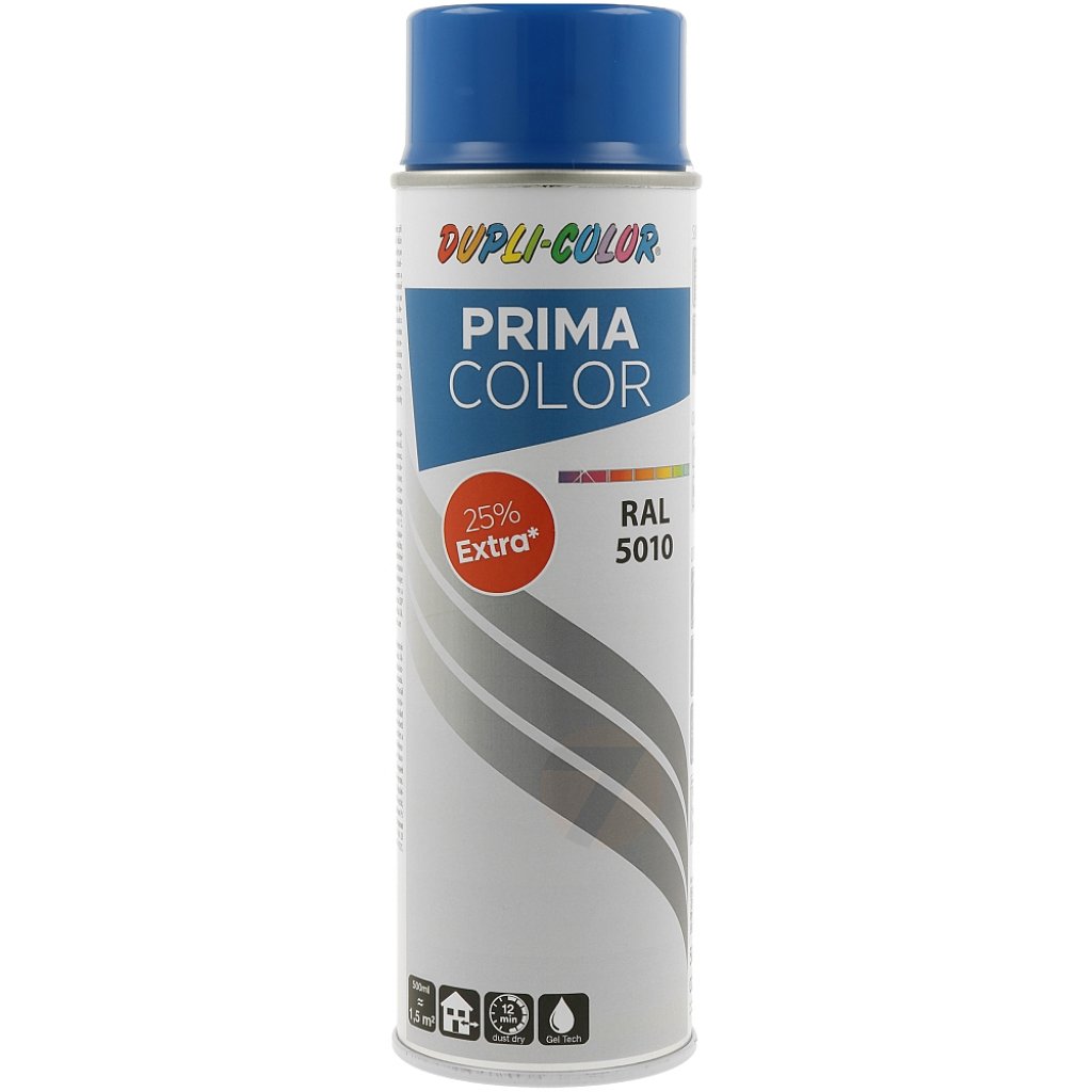 Dupli-Color Prima RAL 5010 niebieska błyszcząca farba w sprayu 500 ml