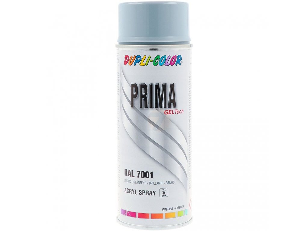 Dupli-Color Prima RAL 7001 šedá lesklá barva ve spreji 400 ml