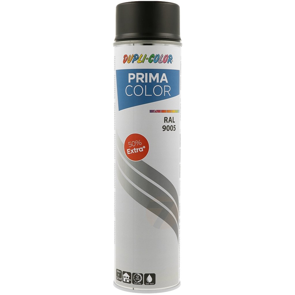 Dupli-Color Prima RAL 9005 černá matná barva ve spreji 600 ml