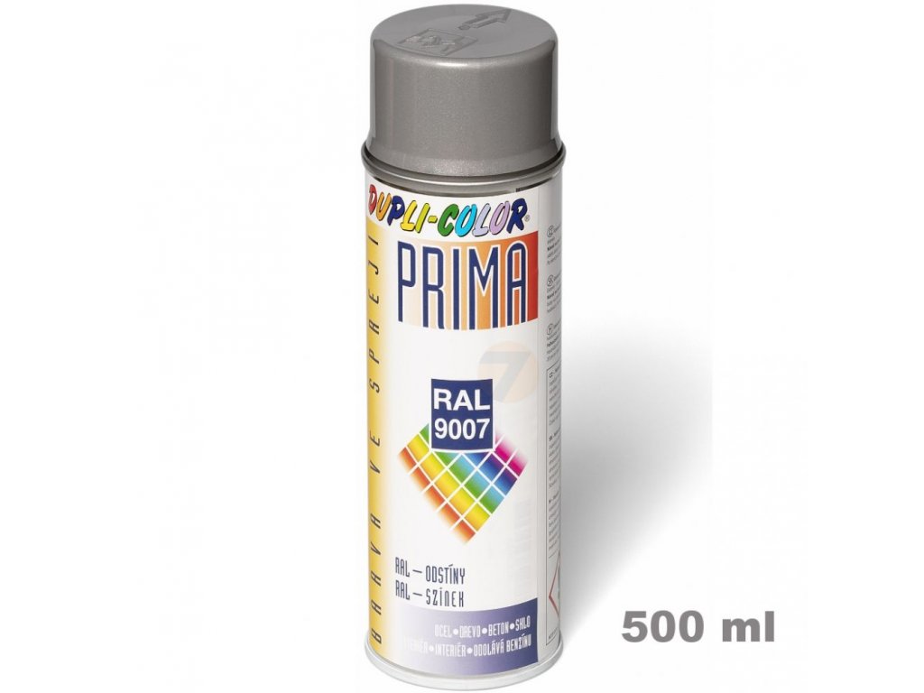 Dupli-Color Prima RAL 9007 šedá hliníková lesklá barva ve spreji 500 ml