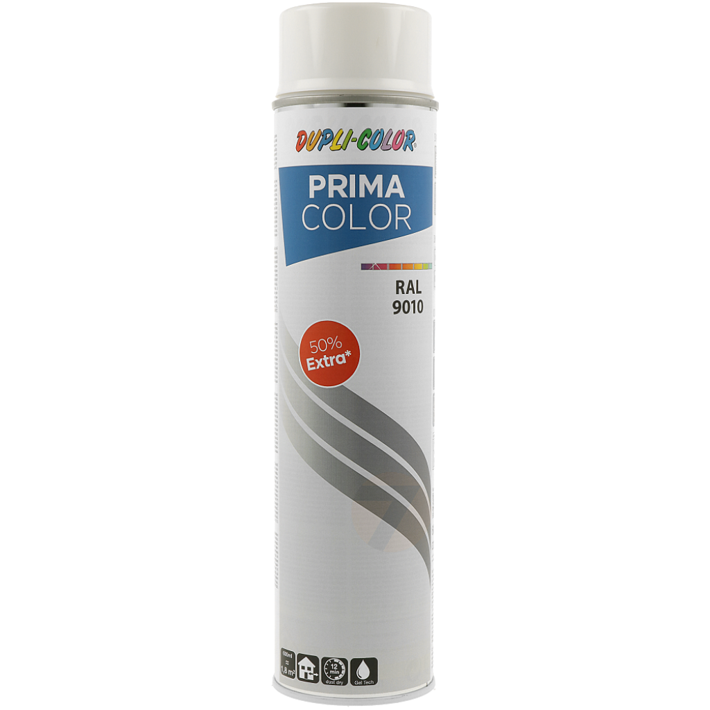 Dupli-Color Prima RAL 9010 biała błyszcząca farba w sprayu 600 ml