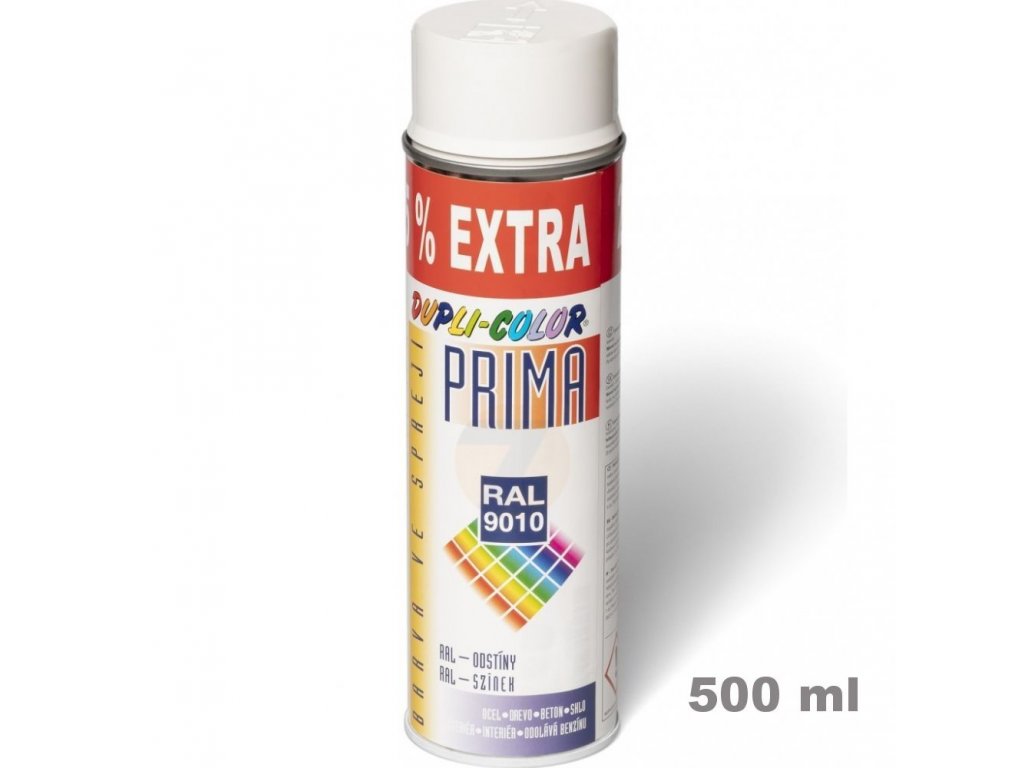 Dupli-Color Prima RAL 9010 bílá matná barva ve spreji 500 ml
