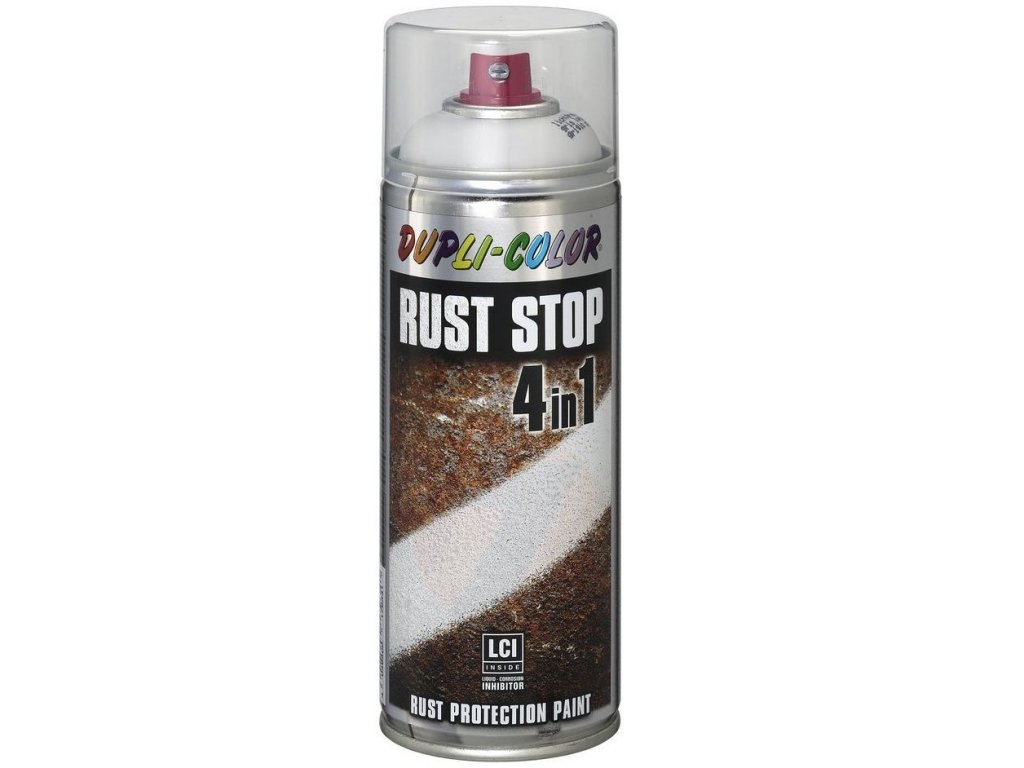 Rust Ral Dupli-Color Rust Stop 4v1 RAL 9010 bílá Spray 400 ml - ColorShop.cz