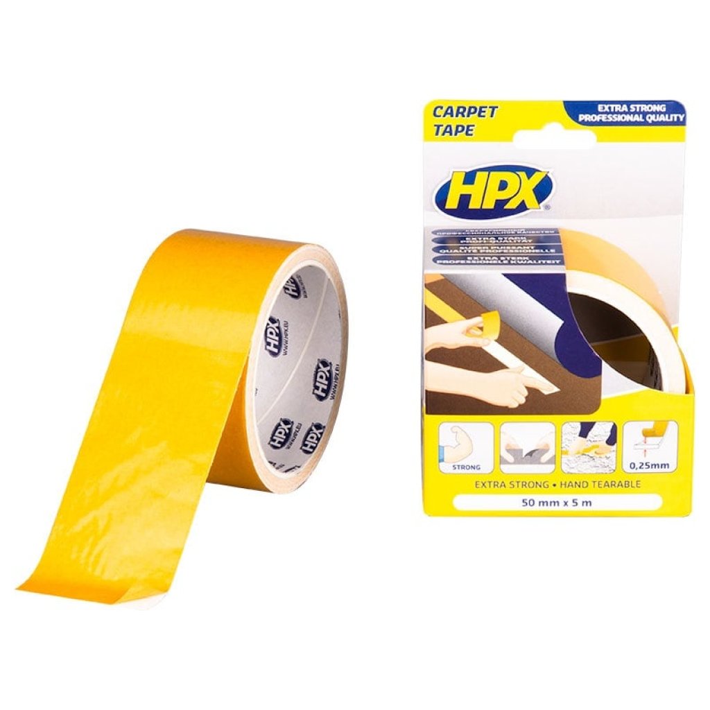 HPX extra silná oboustranná kobercová páska z textilie 50 mm × 5 m