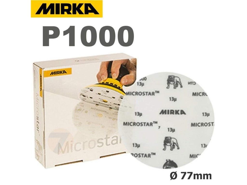 Mirka Microstar Schleifpapier  Ø77mm Klettverschluss P1000