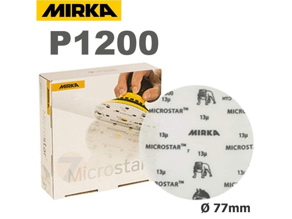 Mirka Microstar Schleifpapier  Ø77mm Klettverschluss P1200