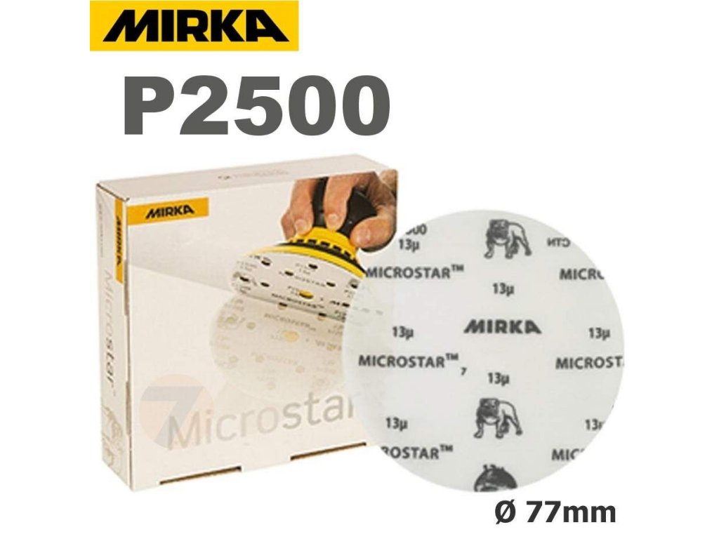 Mirka Microstar Schleifpapier  Ø77mm Klettverschluss P2500