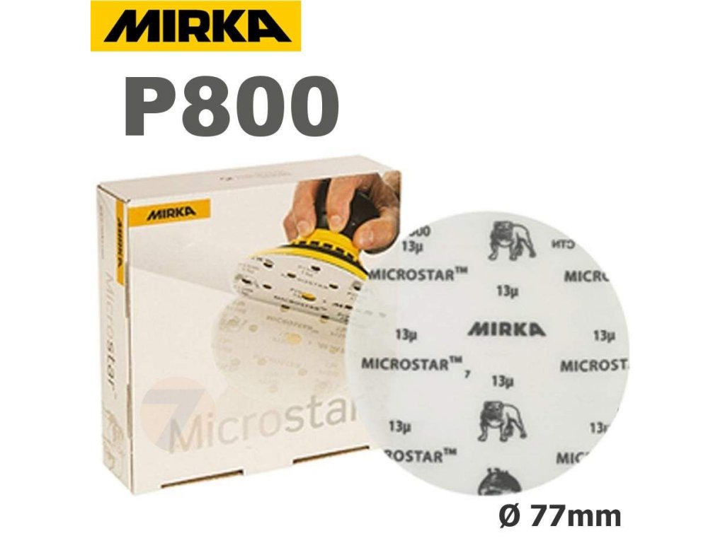 Mirka Microstar Schleifpapier  Ø77mm Klettverschluss P800