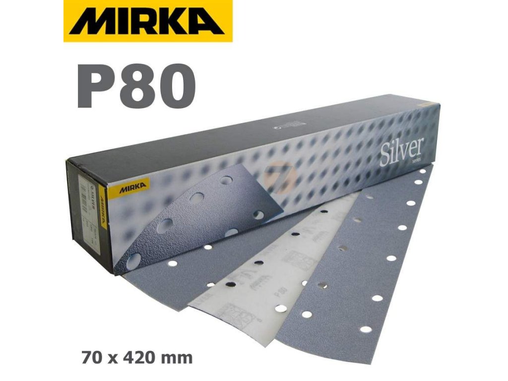 Mirka Q.Silver Abrasives Strips 70x450mm 14H Grip P80
