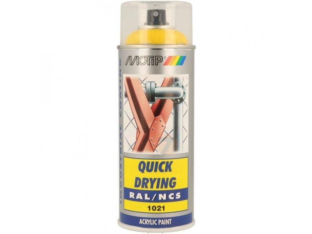 Motip Acrylic quick-drying Paint RAL 1021 Colza yellow glossy spray 400ml