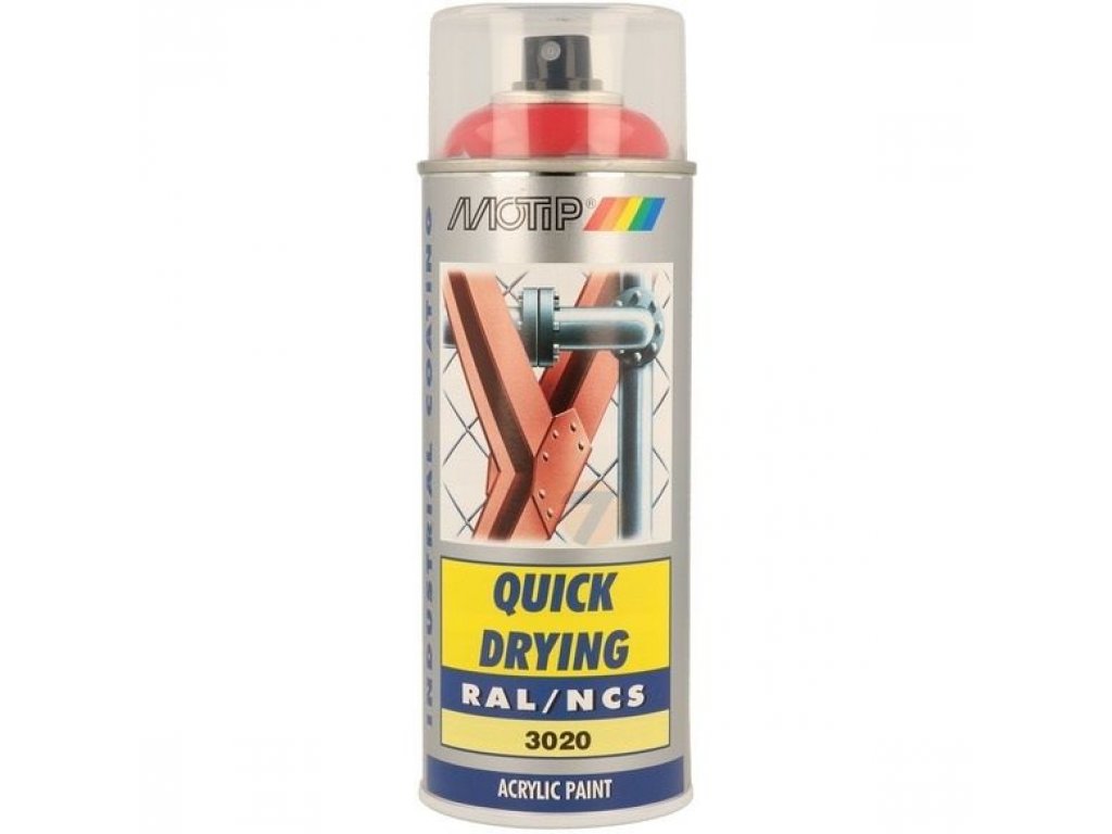 Motip Acrylic quick-drying Paint RAL 3020 Traffic red glossy spray 400ml