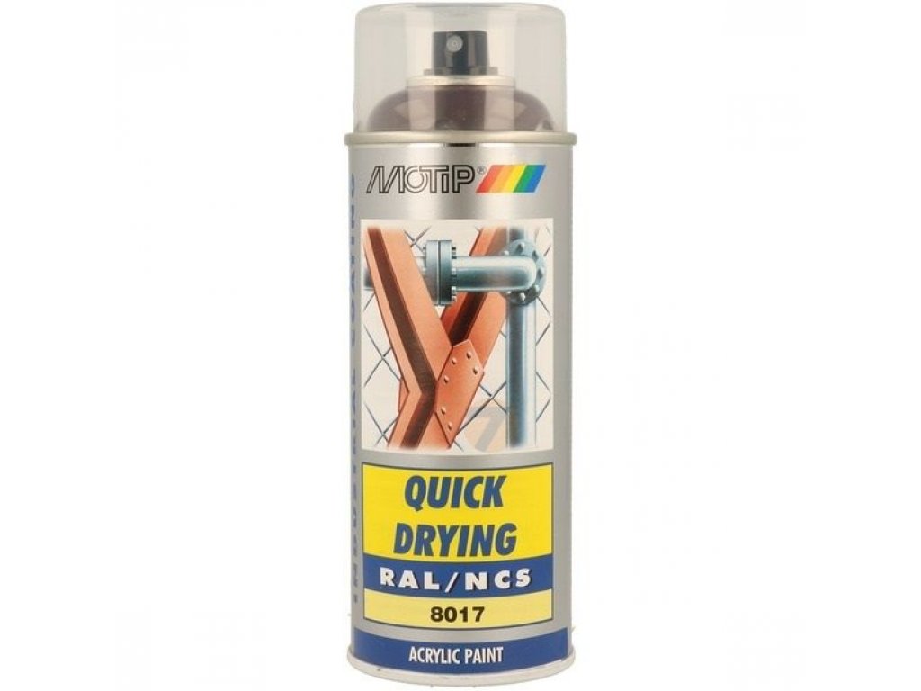 Motip Acrylic quick-drying Paint RAL 8017 Chocolate brown glossy spray 400ml
