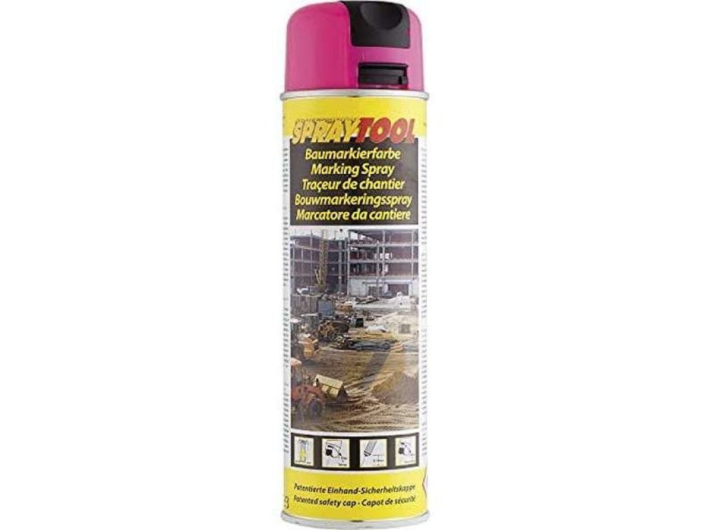 Motip SprayTool stavební značkovací barva růžová 500ml