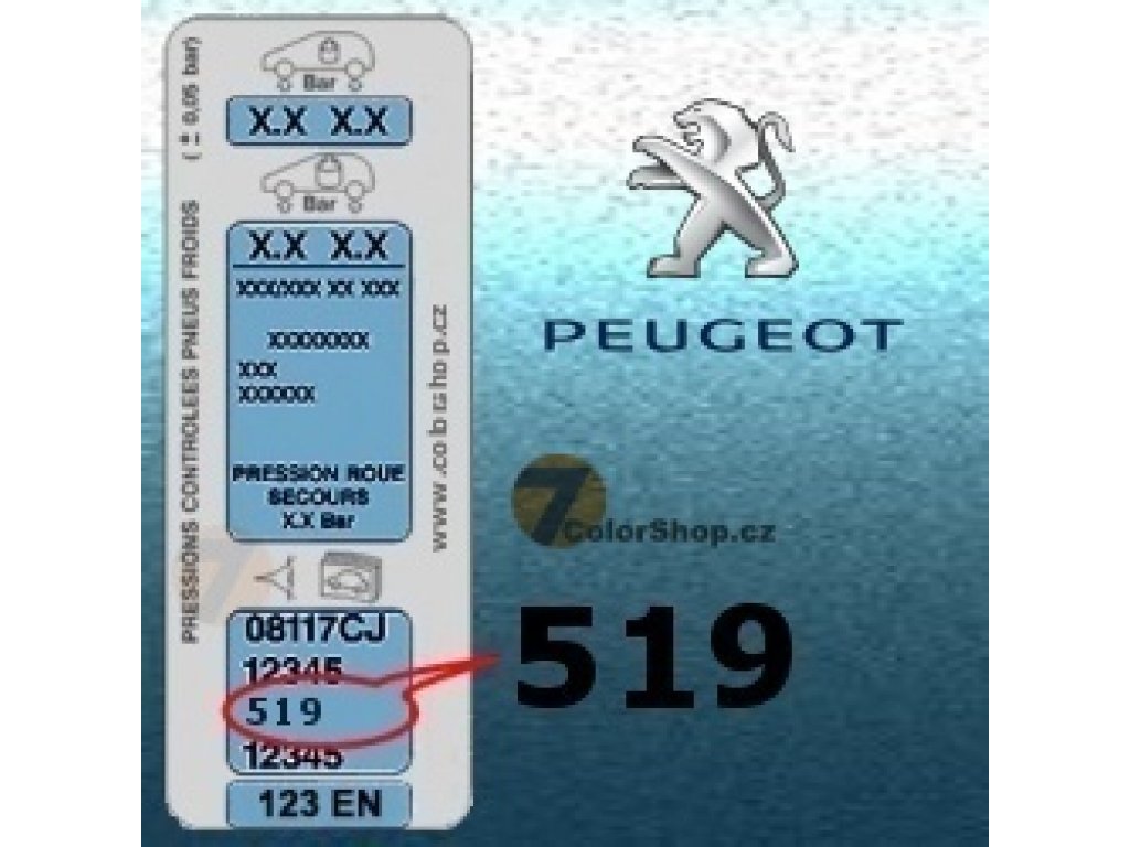 PEUGEOT 519 BLEU FIDJI vernice metallizzata matita 20ml