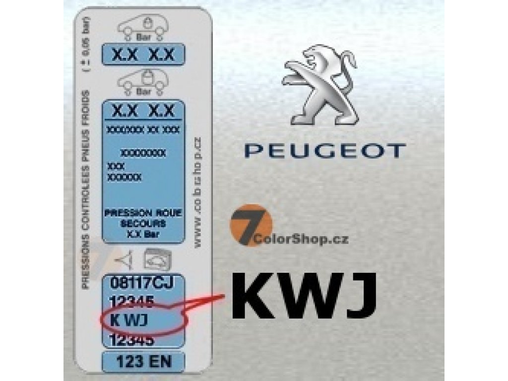 PEUGEOT KWJ BLANC metalická barva Sprej 400ml 2ks