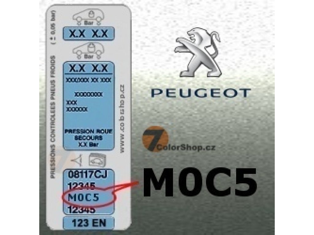 PEUGEOT M0C5 VERDE LAGGON metalická barva Sprej 400ml