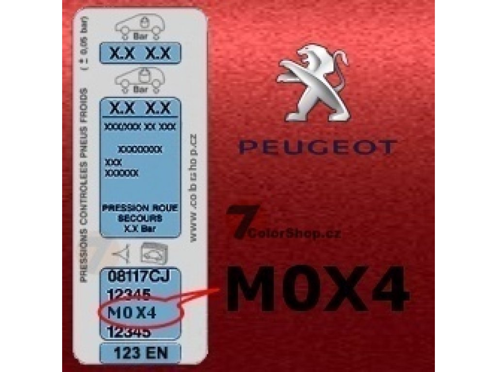 PEUGEOT M0X4 ROUGE D'ENFER metalická barva Sprej 400ml