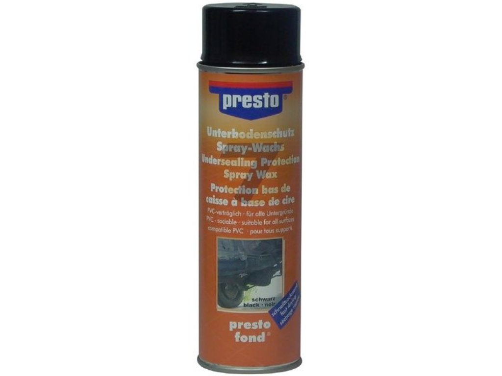 Unterboden- und Körperschutz auf Basis von Presto Wax schwarz spray 500ml