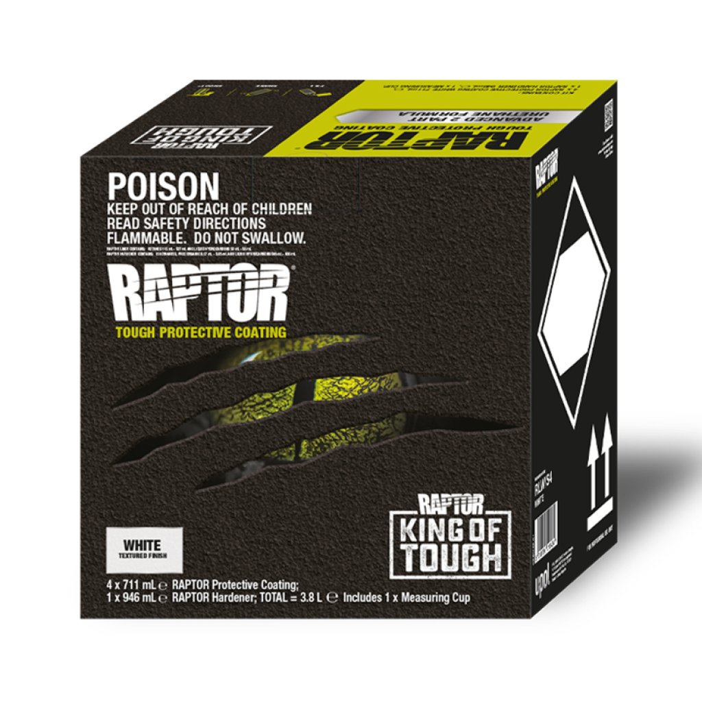 RAPTOR 2K Touch Protective Coating bílý ochranný nátěr – sada 3,8 L