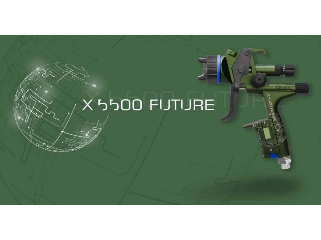 SATAjet X 5500 HVLP FUTURE Digital 1.3 I Lackierpistolen, Becher QCC 0.6l/09l, drehgelenk