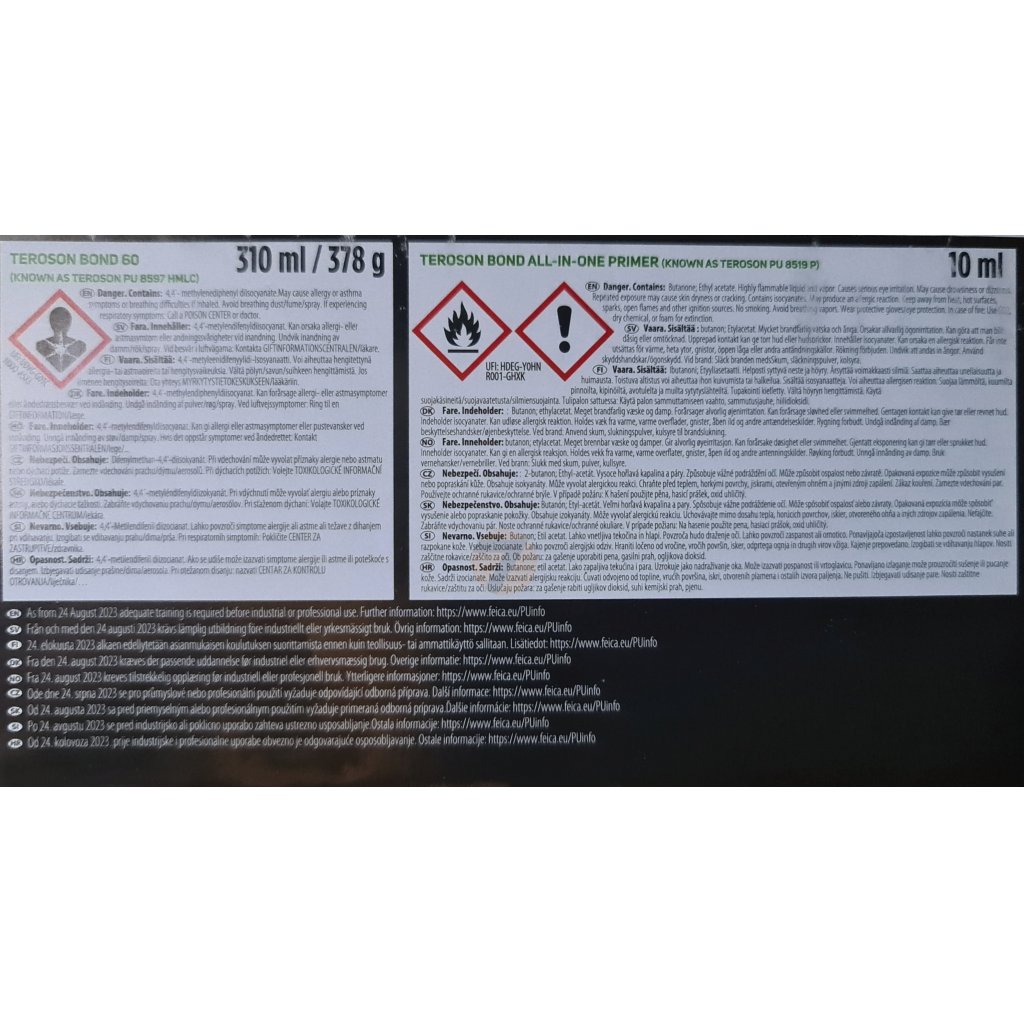Teroson Bond 60 (8597 HMLC) - Set de reparación de adhesivos para parabrisas