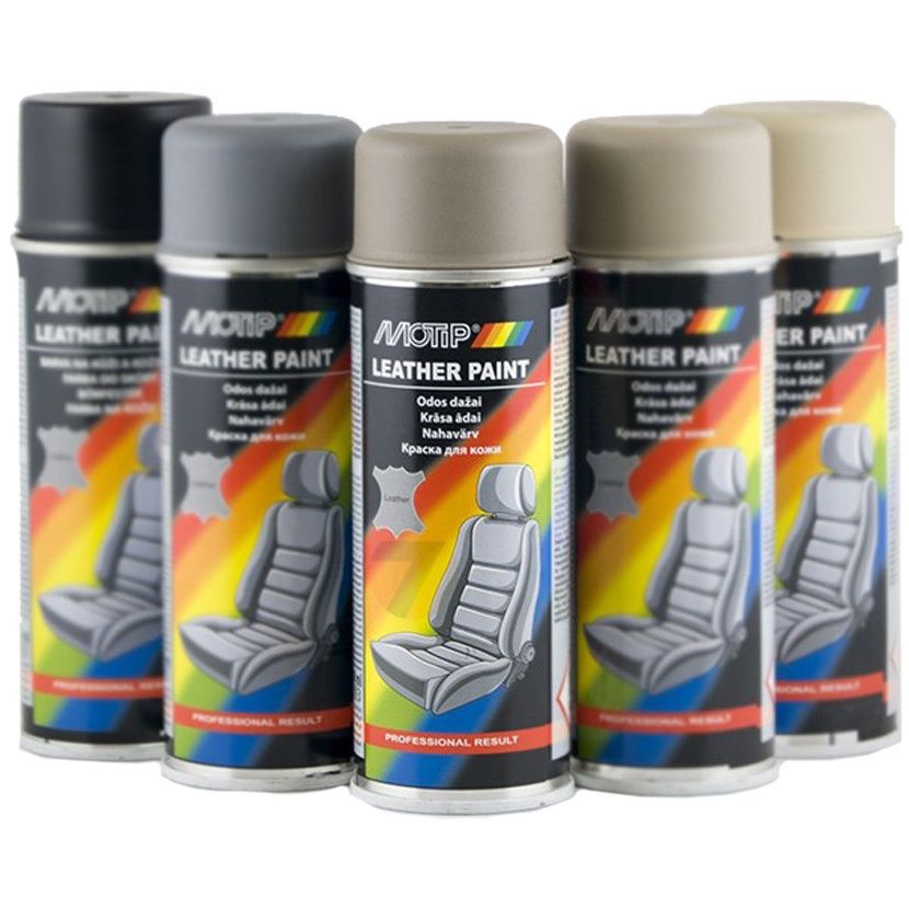 Grey leather shop spray paint